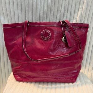 Coach Magenta Leather Tote